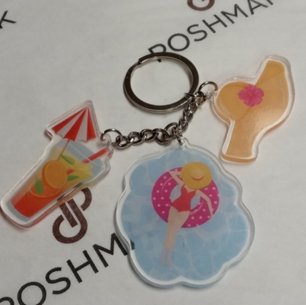 Handcrafted Summer QR Closet Code Keyring Bag Charm Barbiecore